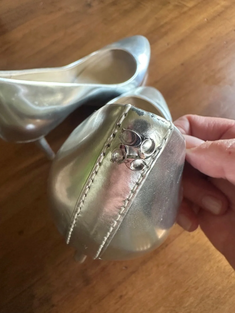Coach Metallic Silver Pump - 9.5